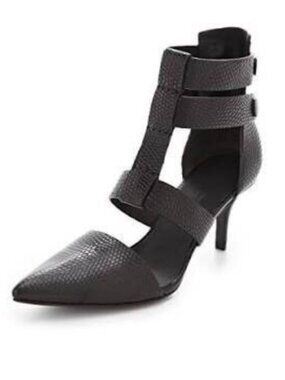 Like New! Alexander Wang Tati Lizard Strappy Leather Heels Black in Size 37